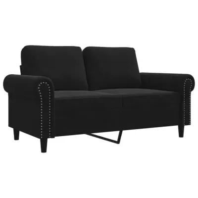 kavč - Sofa - Kanape dvosed črn 120 cm žamet