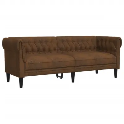 kavč - Sofa - Kanape trosed Chesterfield rjava tkanina