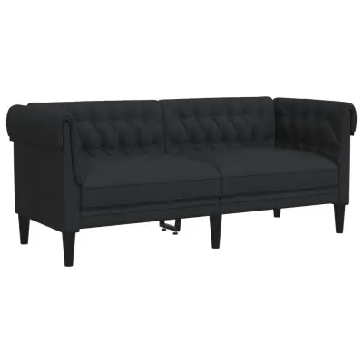 kavč - Sofa - Kanape dvosed Chesterfield črna tkanina