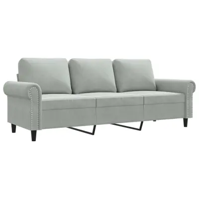 kavč - Sofa - Kanape svetlo siv 180 cm žamet