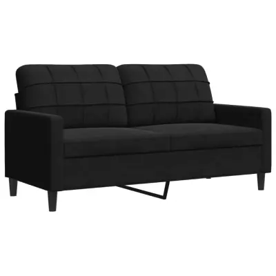 kavč - Sofa - Kanape dvosed črn 140 cm žamet