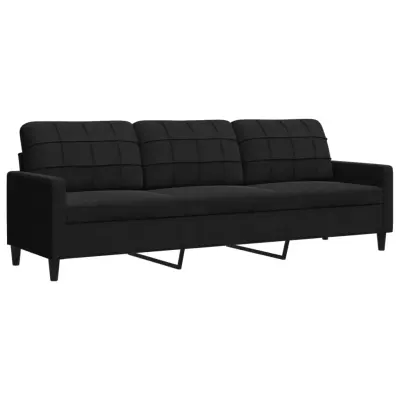 kavč - Sofa - Kanape trosed črn 210 cm žamet