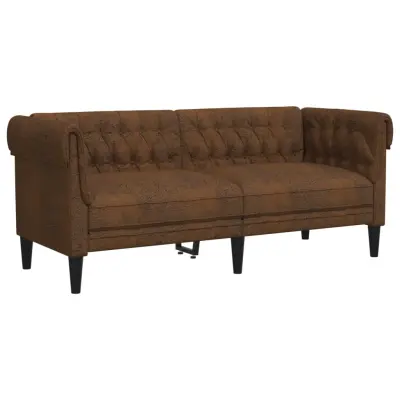 kavč - Sofa - Kanape dvosed Chesterfield rjava tkanina