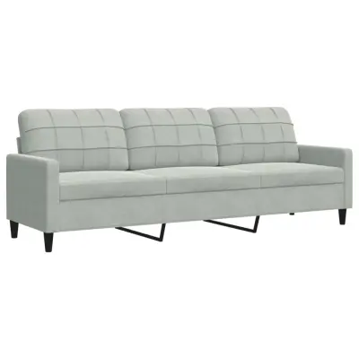kavč - Sofa - Kanape svetlo siv 210 cm žamet
