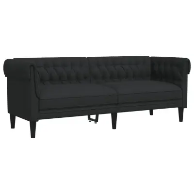 kavč - Sofa - Kanape trosed Chesterfield črna tkanina