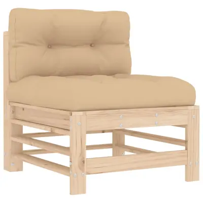 Sredinski kavč - Sofa - Kanape z blazinami trden borov les