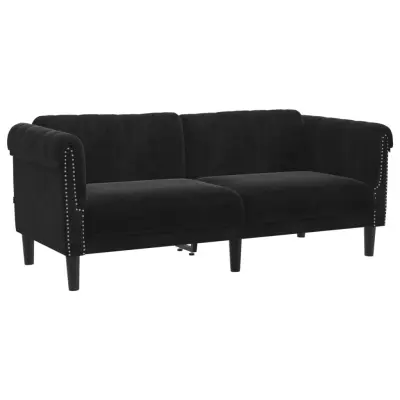 kavč - Sofa - Kanape dvosed črn žamet