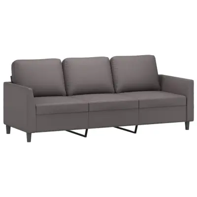 kavč - Sofa - Kanape siv 180 cm umetno usnje