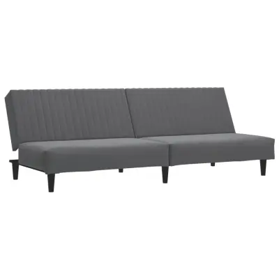 kavč - Sofa - Kanape dvosed z ležiščem temno siv žamet