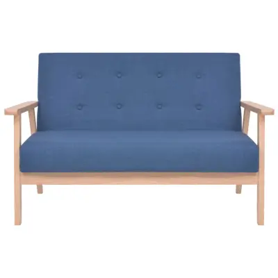 kavč - Sofa - Kanape dvosed iz blaga modre barve