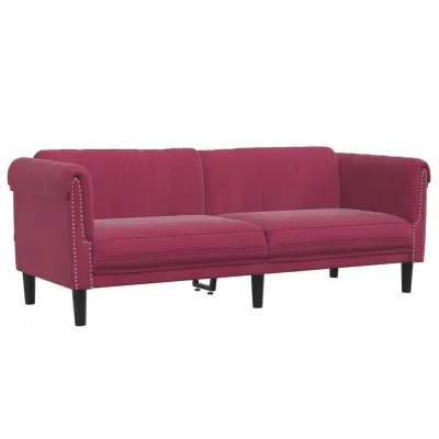 kavč - Sofa - Kanape trosed vinsko rdeč žamet