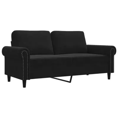 kavč - Sofa - Kanape dvosed črn 140 cm žamet