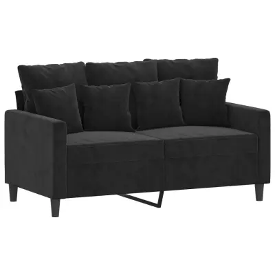 kavč - Sofa - Kanape dvosed črn 120 cm žamet