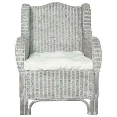 kavč - Sofa - Kanape z blazino siv naravni ratan in platno