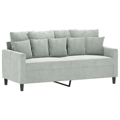 Dvosed kavč - Sofa - Kanape svetlo siv 140 cm žamet