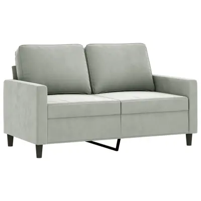 Dvosed kavč - Sofa - Kanape svetlo siv 120 cm žamet