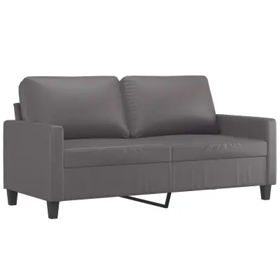 Dvosed kavč - Sofa - Kanape siv 140 cm umetno usnje