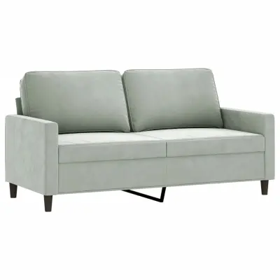 Dvosed kavč - Sofa - Kanape svetlo siv 140 cm žamet