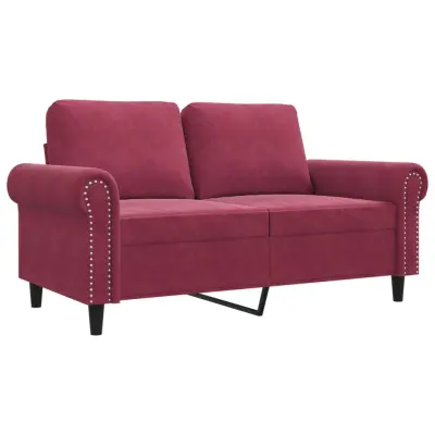 Dvosed kavč - Sofa - Kanape vinsko rdeč 120 cm žamet