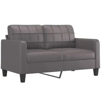 Dvosed kavč - Sofa - Kanape siv 140 cm umetno usnje