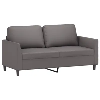 Dvosed kavč - Sofa - Kanape siv 140 cm umetno usnje