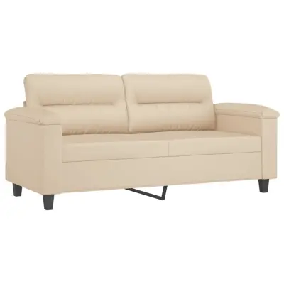 kavč - Sofa - Kanape dvosed krem 140 cm tkanina iz mikrovlaken