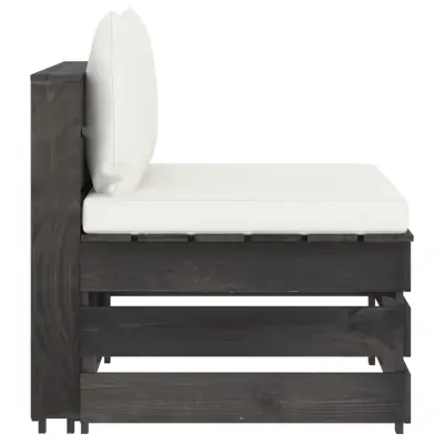 Sekcijski sredinski kavč - Sofa - Kanape z blazinami siv impregniran les