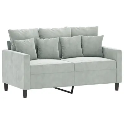 Dvosed kavč - Sofa - Kanape svetlo siv 120 cm žamet