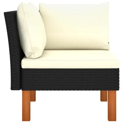 Kotni kavč - Sofa - Kanape poli ratan in trden evkaliptusov les