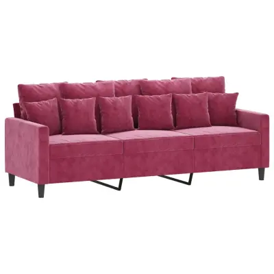 kavč - Sofa - Kanape trosed vinsko rdeč 180 cm žamet