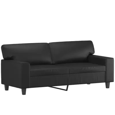 Dvosed kavč - Sofa - Kanape črna 140 cm umetno usnje