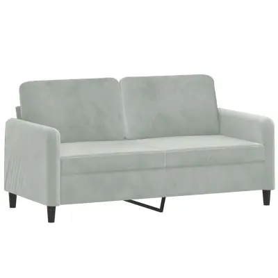 Dvosed kavč - Sofa - Kanape svetlo siv 140 cm žamet