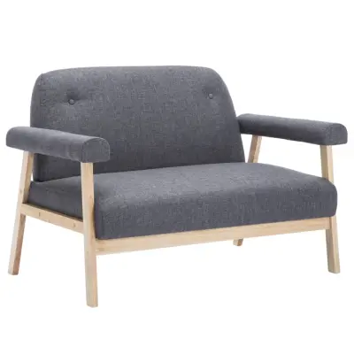 kavč - Sofa - Kanape dvosed iz blaga temno sive barve