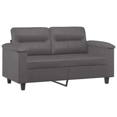 Dvosed kavč - Sofa - Kanape siva 120 cm umetno usnje