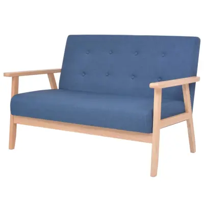 Komplet kavč - Sofa - Kanapeev 2 kosa iz blaga modre barve