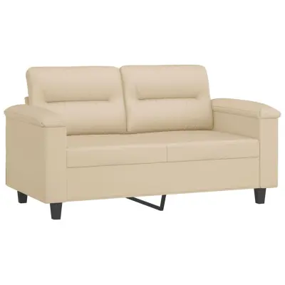 kavč - Sofa - Kanape dvosed krem 120 cm tkanina iz mikrovlaken