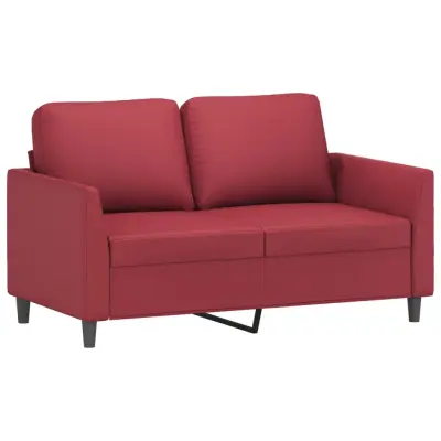 kavč - Sofa - Kanape dvosed vinsko rdeč 120 cm umetno usnje