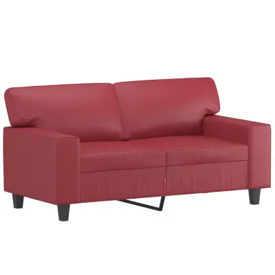 kavč - Sofa - Kanape dvosed vinsko rdeč 120 cm umetno usnje
