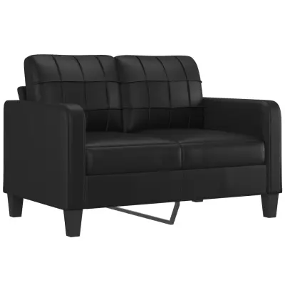 Dvosed kavč - Sofa - Kanape črn 120 cm umetno usnje