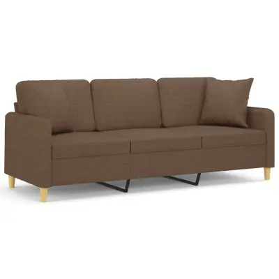 kavč - Sofa - Kanape dvosed z blazinami rjav 180 cm blago