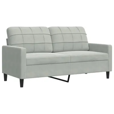 Dvosed kavč - Sofa - Kanape svetlo siv 140 cm žamet