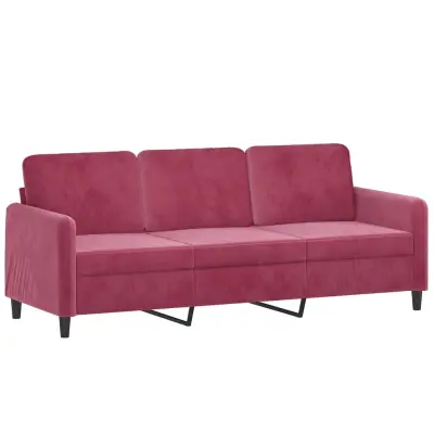 kavč - Sofa - Kanape trosed vinsko rdeč 180 cm žamet