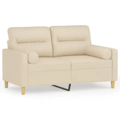 kavč - Sofa - Kanape dvosed z blazinami krem 120 cm blago