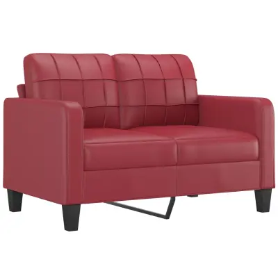 kavč - Sofa - Kanape dvosed vinsko rdeč 120 cm umetno usnje