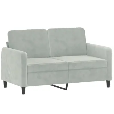 Dvosed kavč - Sofa - Kanape svetlo siv 120 cm žamet