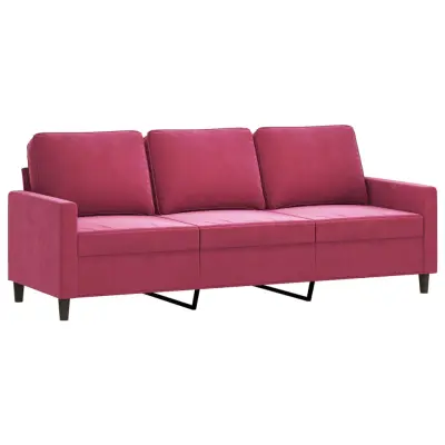 kavč - Sofa - Kanape trosed vinsko rdeč 180 cm žamet
