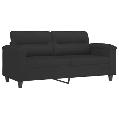 Dvosed kavč - Sofa - Kanape črn 140 cm tkanina iz mikrovlaken