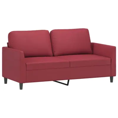 Dvosed kavč - Sofa - Kanape vinsko rdeč 140 cm umetno usnje