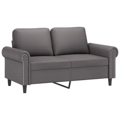 Dvosed kavč - Sofa - Kanape siva 120 cm umetno usnje