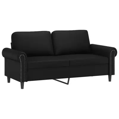 Dvosed kavč - Sofa - Kanape črna 140 cm umetno usnje